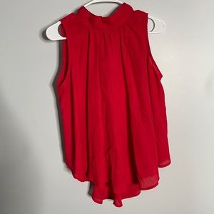 Red halter blouse with back tie